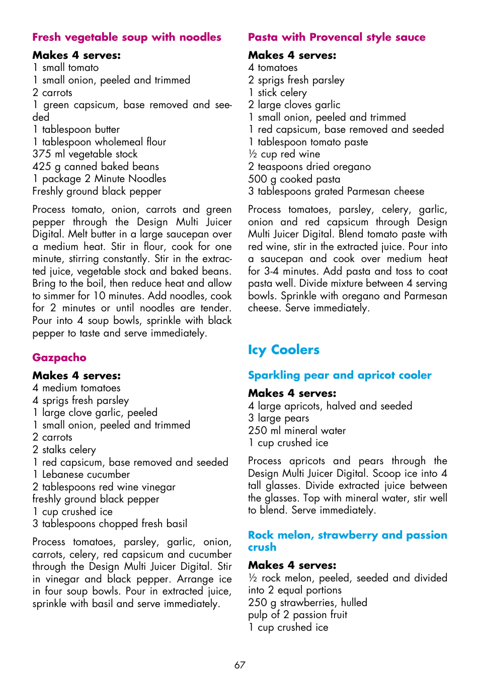 Icy coolers | Gastroback 40138 Design Multi Juicer Digital - Smoothie User Manual | Page 29 / 36
