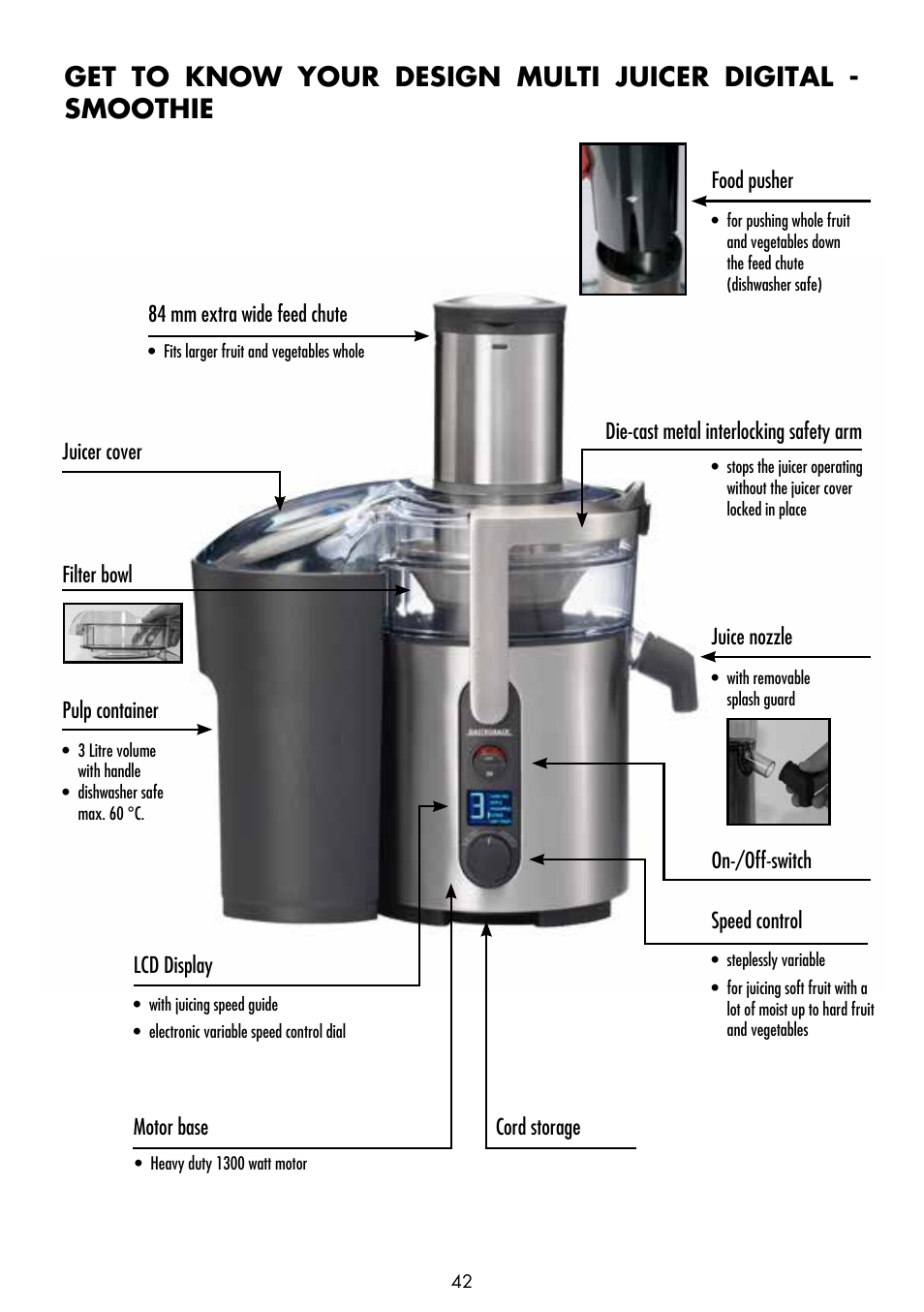 Gastroback 40138 Design Multi Juicer Digital - Smoothie User Manual | Page 4 / 36