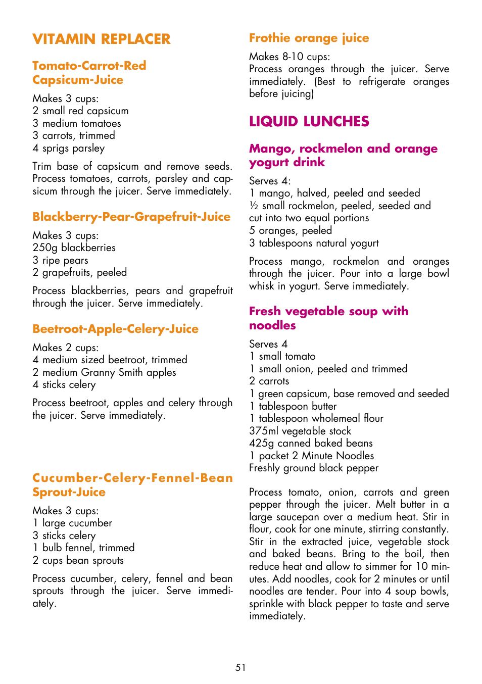 Vitamin replacer, Liquid lunches | Gastroback 40133 Design Juicer Advanced Pro User Manual | Page 21 / 26