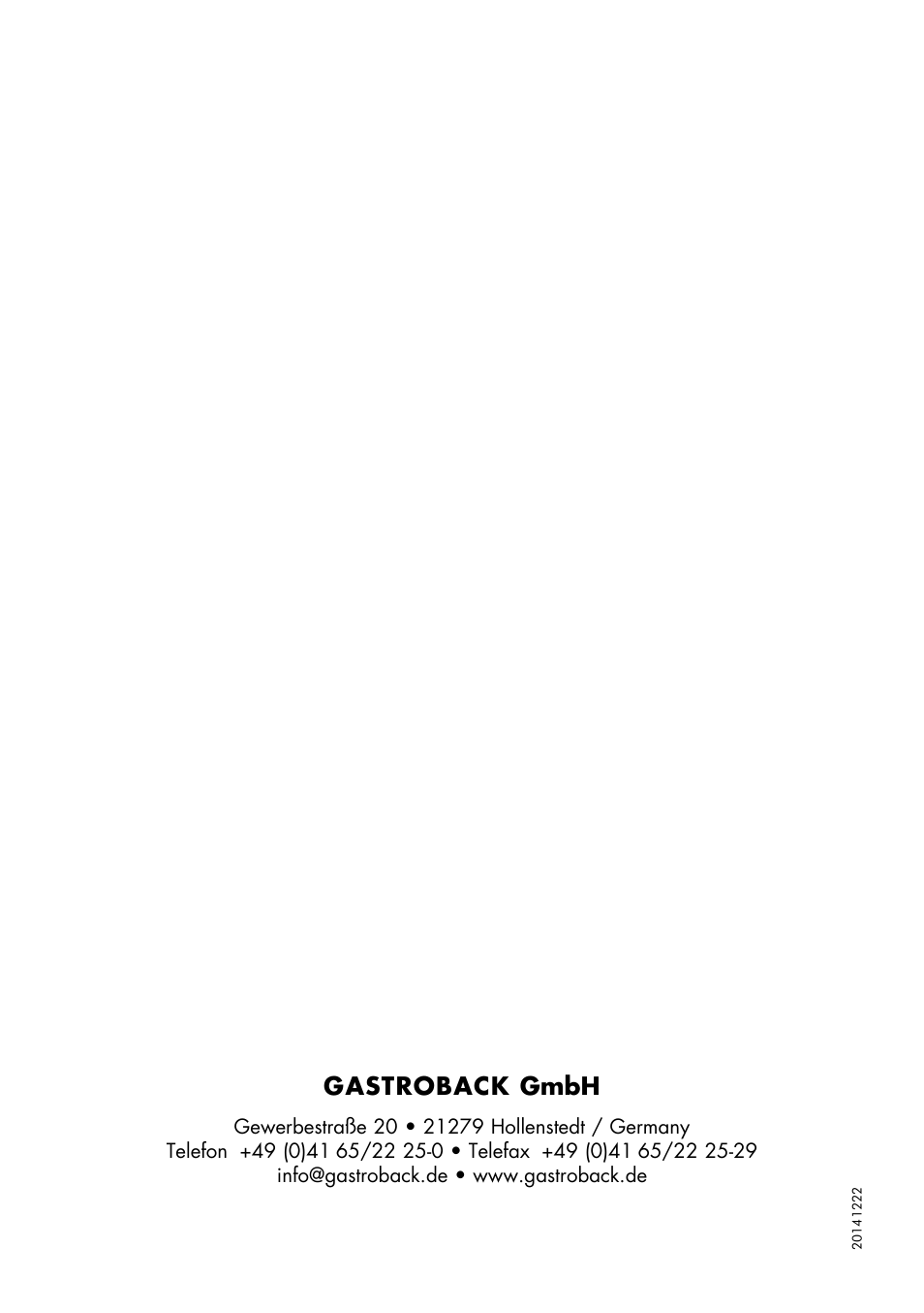 Gastroback gmbh | Gastroback 40133 Design Juicer Advanced Pro User Manual | Page 26 / 26