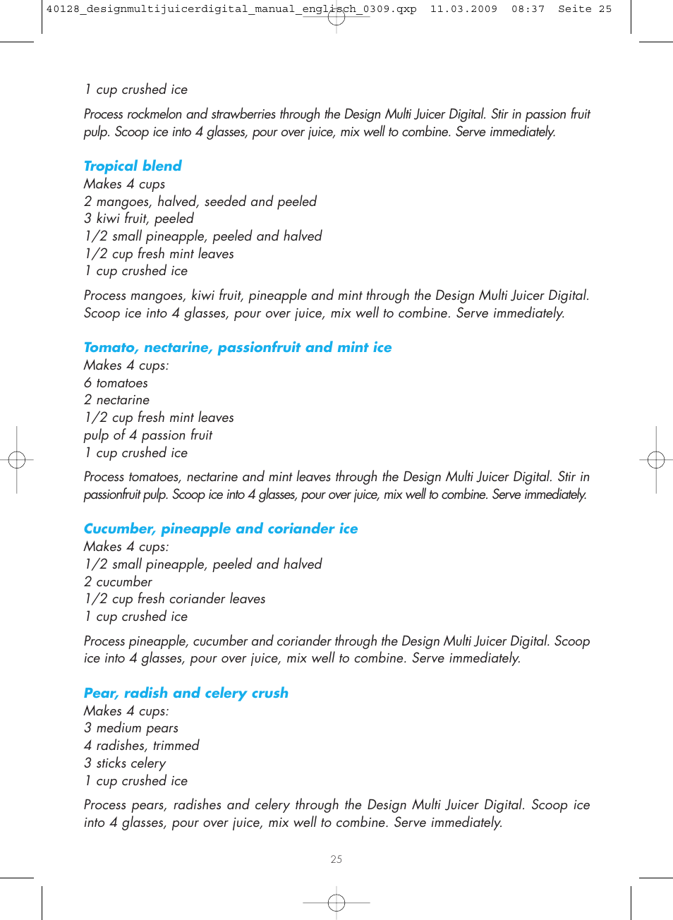 Gastroback 40128 Design Multi Juicer Digital User Manual | Page 25 / 32