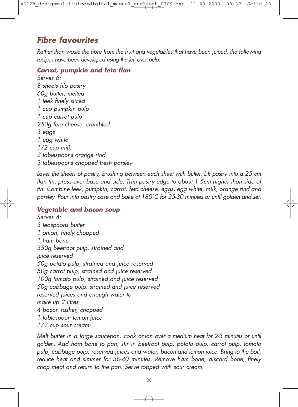 Fibre favourites | Gastroback 40128 Design Multi Juicer Digital User Manual | Page 28 / 32