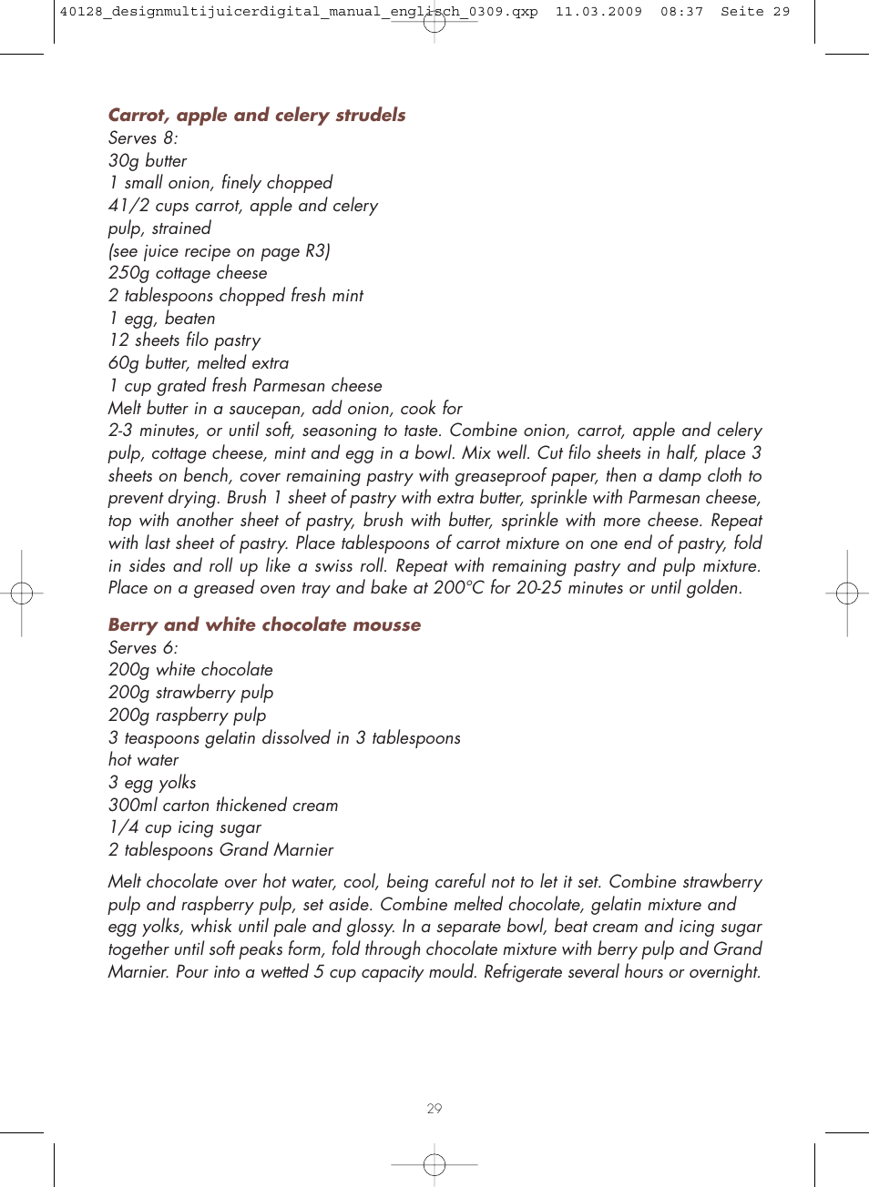 Gastroback 40128 Design Multi Juicer Digital User Manual | Page 29 / 32