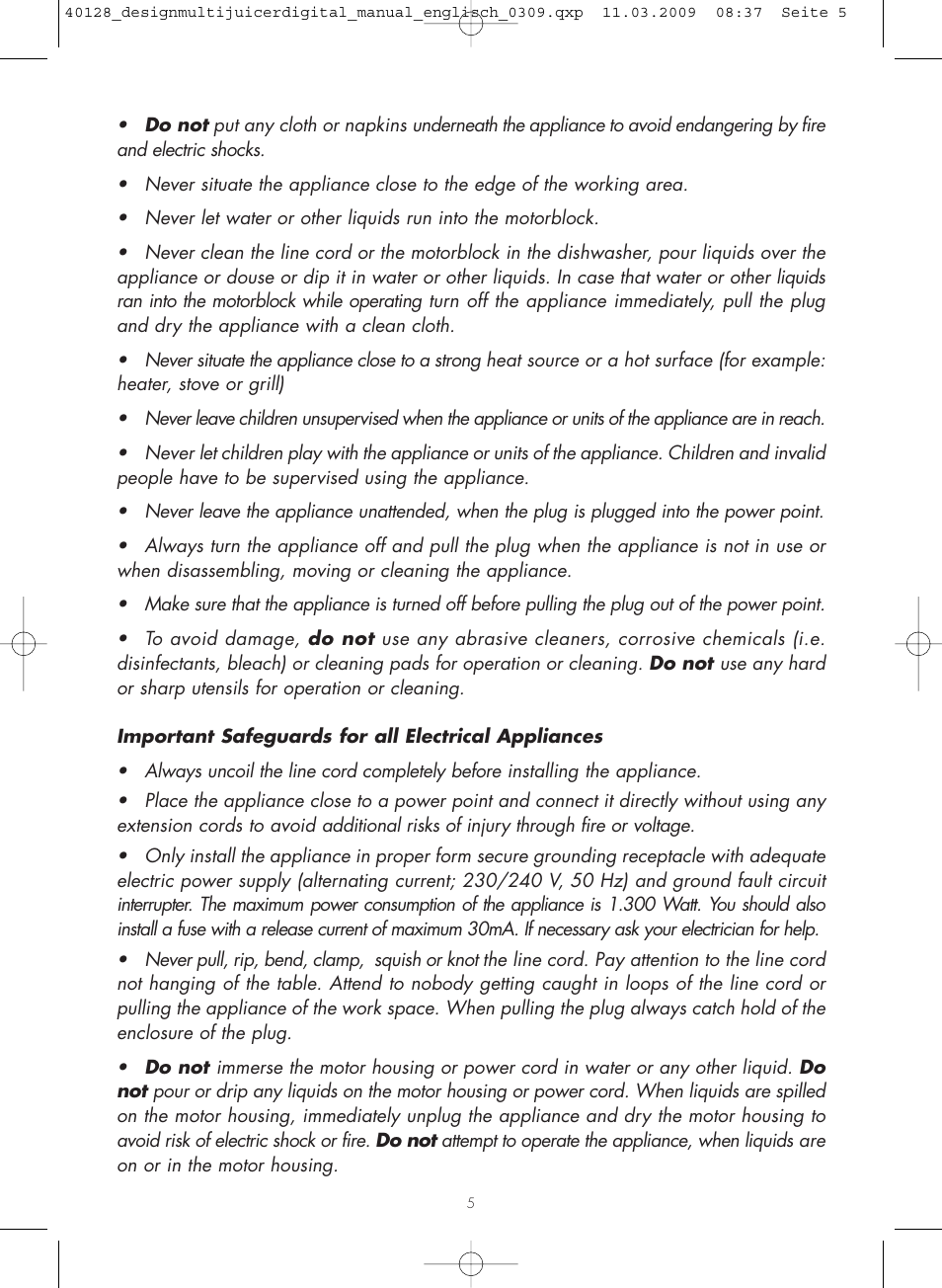 Gastroback 40128 Design Multi Juicer Digital User Manual | Page 5 / 32