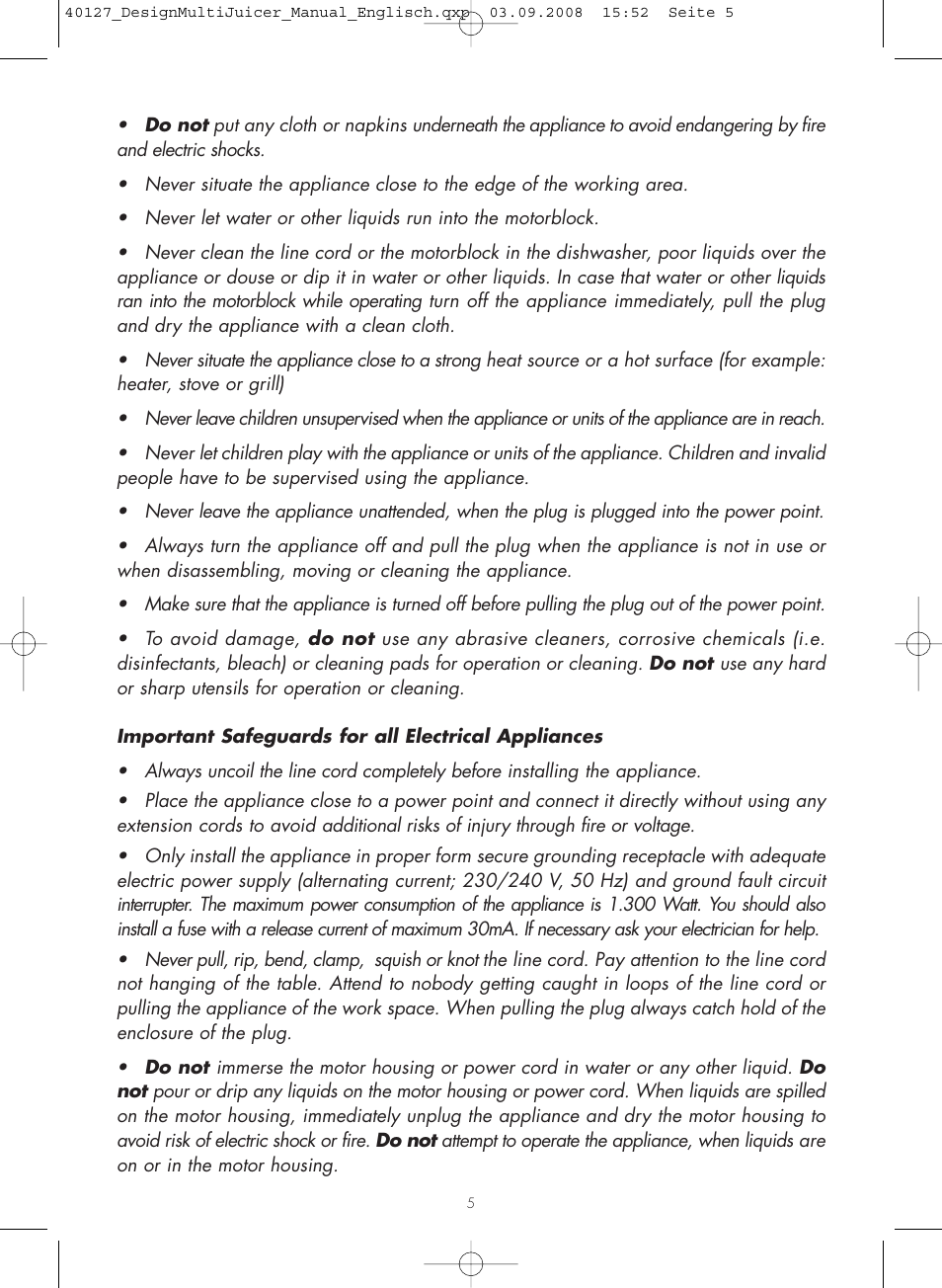 Gastroback 40127 Design Multi Juicer User Manual | Page 5 / 32