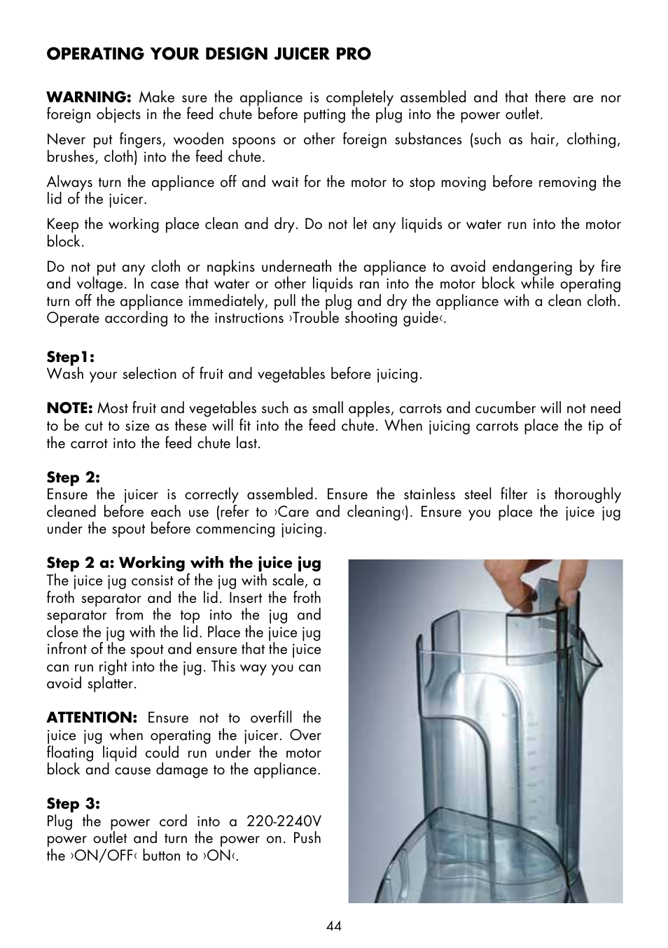 Gastroback 40126 Design Juicer Pro User Manual | Page 12 / 32
