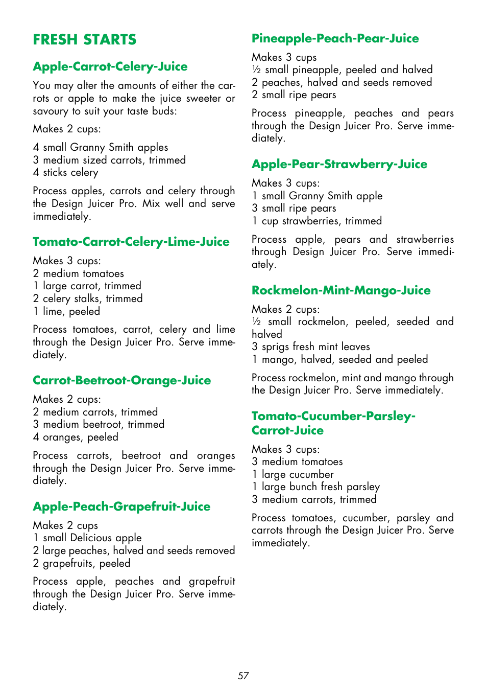 Fresh starts | Gastroback 40126 Design Juicer Pro User Manual | Page 25 / 32