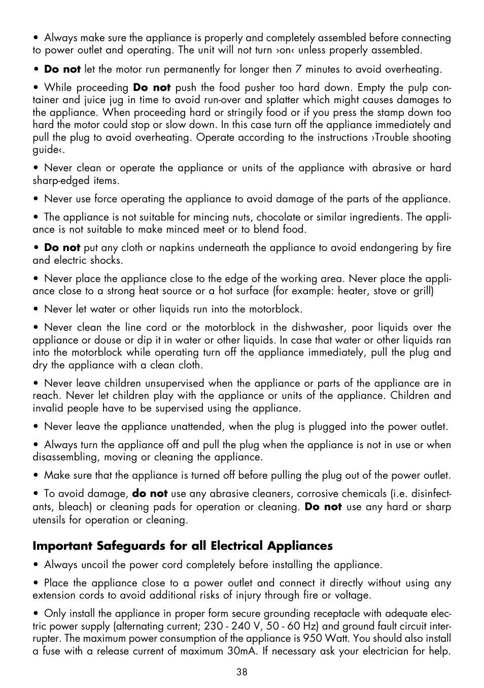 Gastroback 40126 Design Juicer Pro User Manual | Page 6 / 32