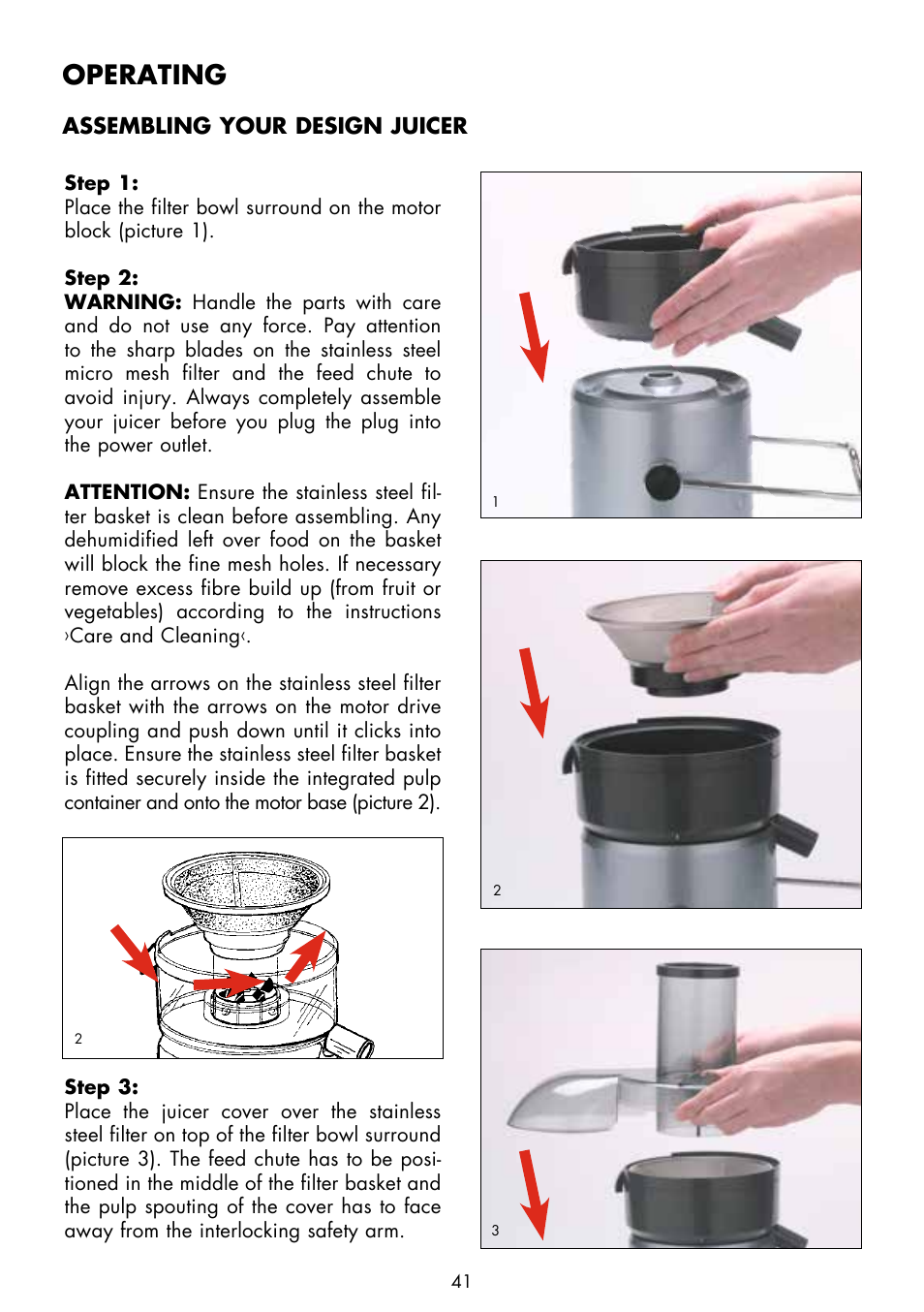 Operating | Gastroback 40126 Design Juicer Pro User Manual | Page 9 / 32