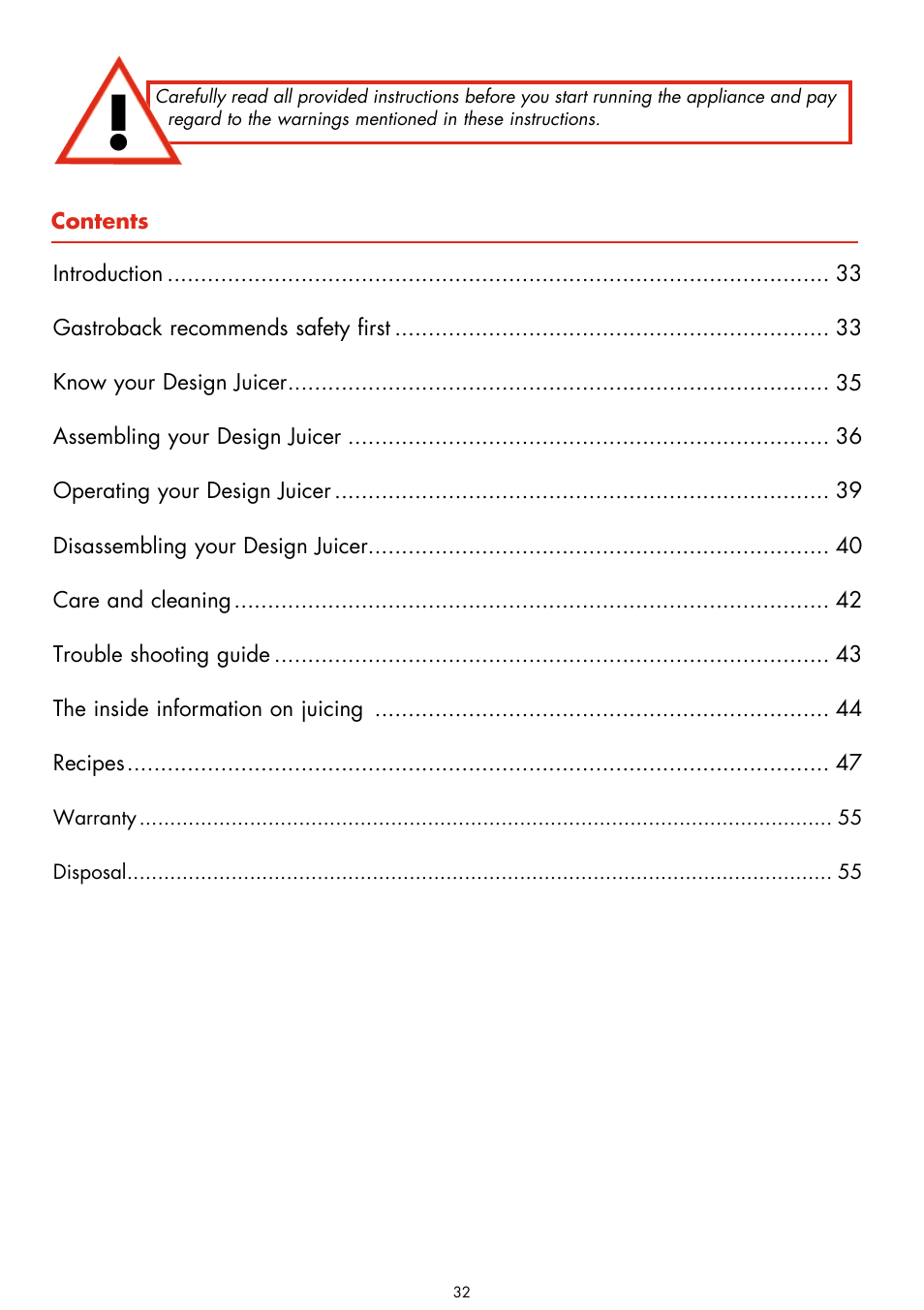 Gastroback 40123 Design Juicer User Manual | Page 2 / 26