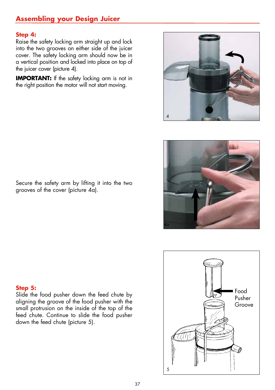 Assembling your design juicer | Gastroback 40123 Design Juicer User Manual | Page 7 / 26