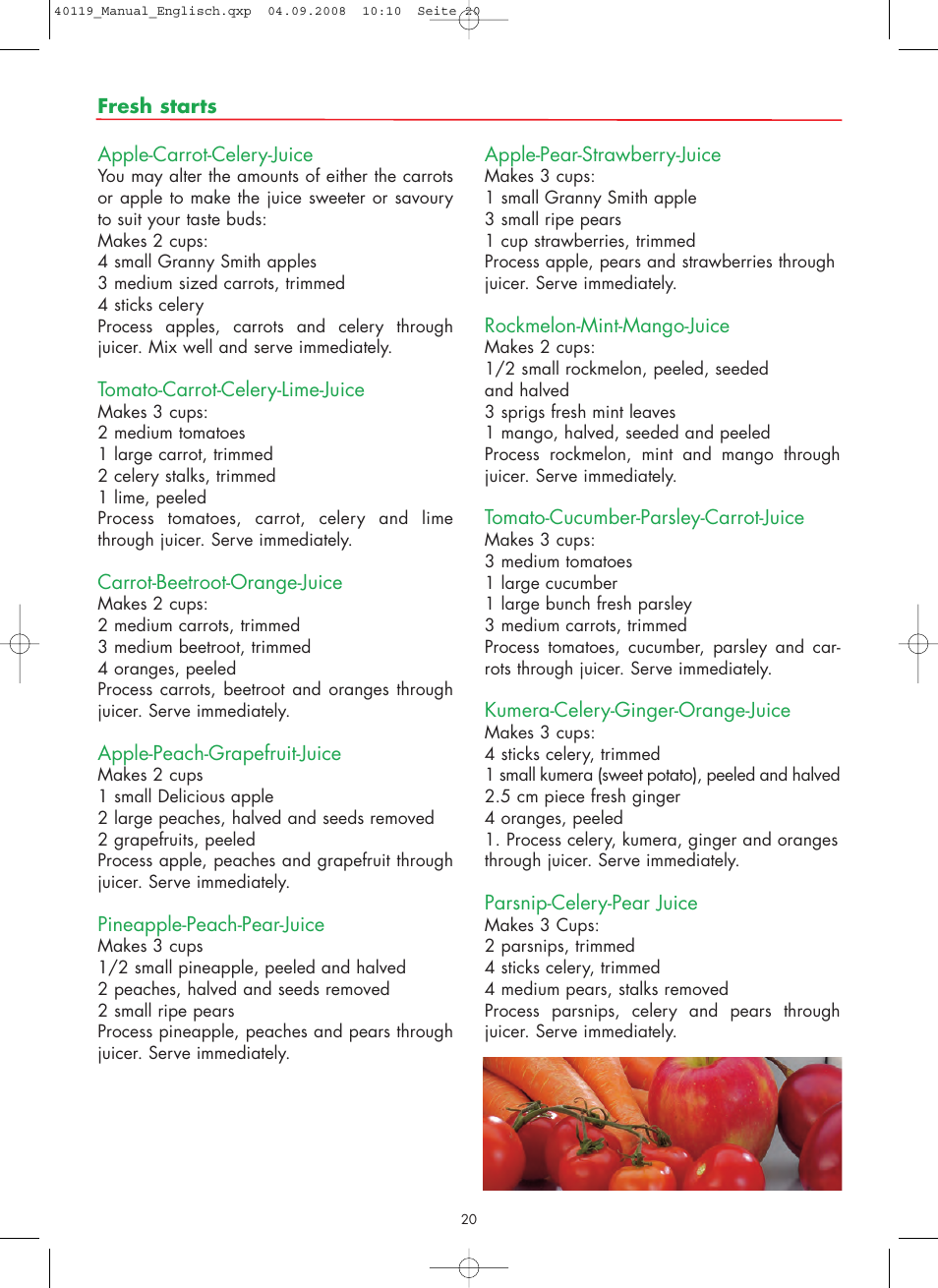 Gastroback 40119 Design Juicer Basic User Manual | Page 20 / 28