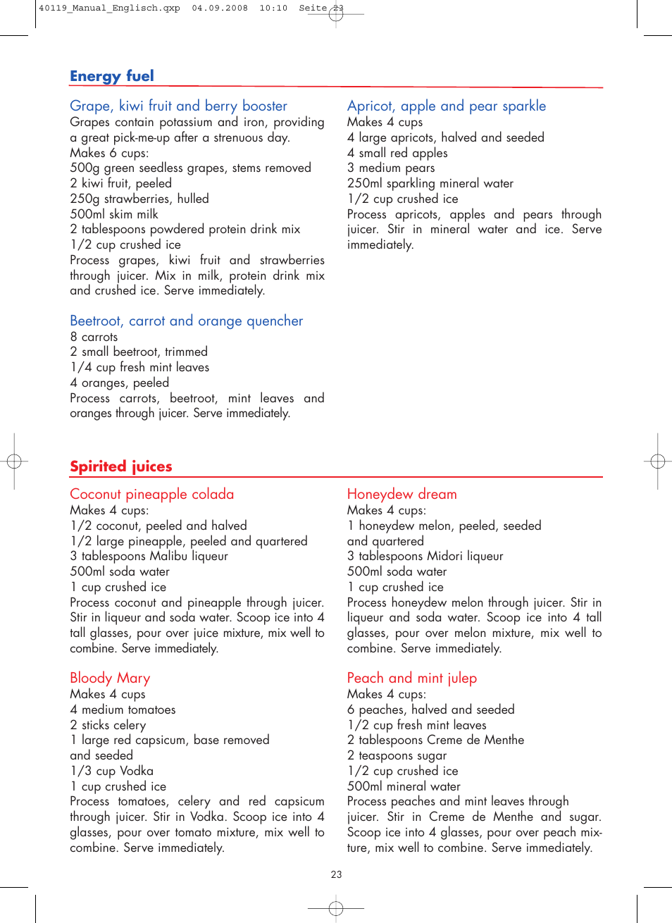 Gastroback 40119 Design Juicer Basic User Manual | Page 23 / 28