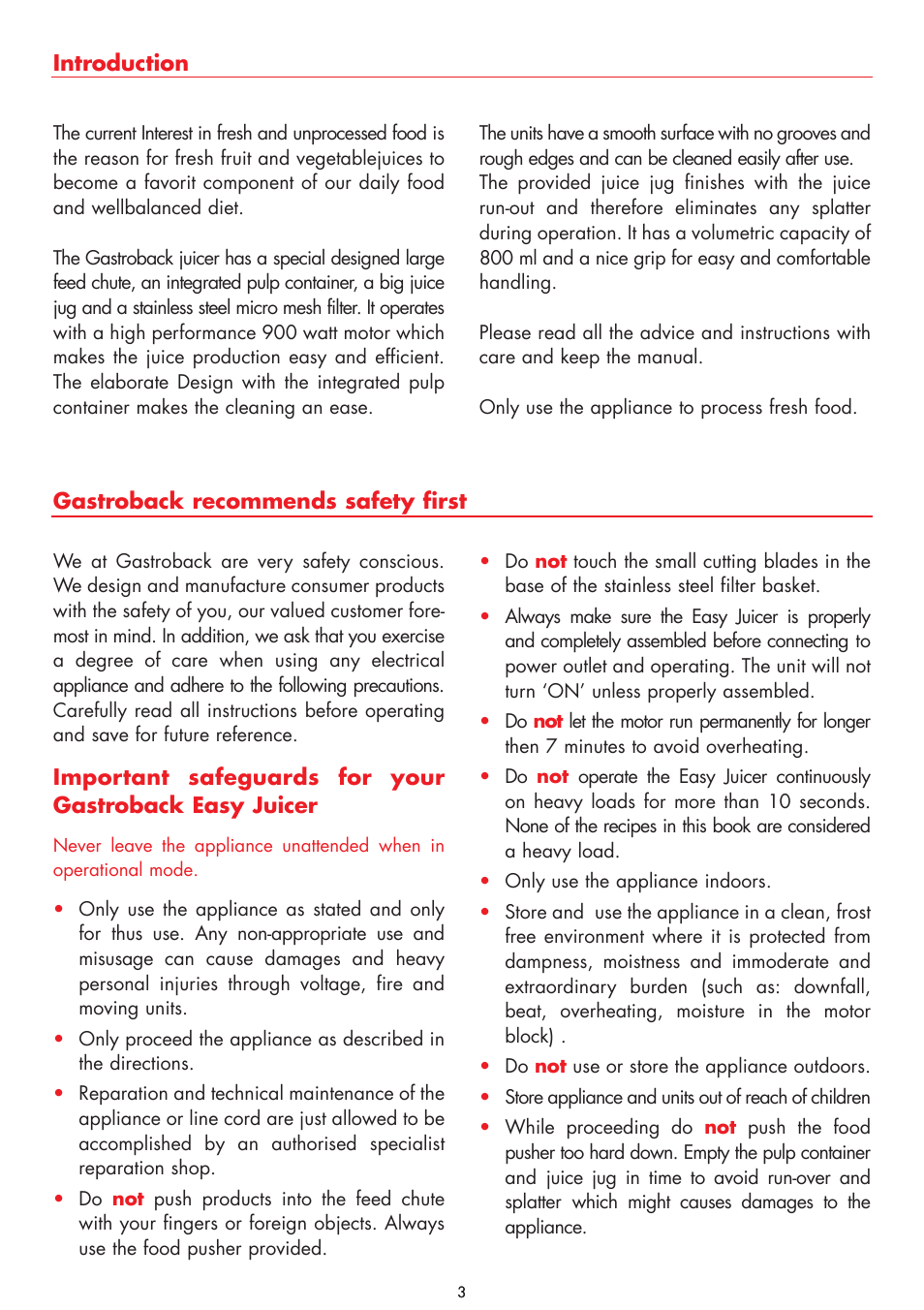 Gastroback 40118 Easy Juicer User Manual | Page 3 / 28