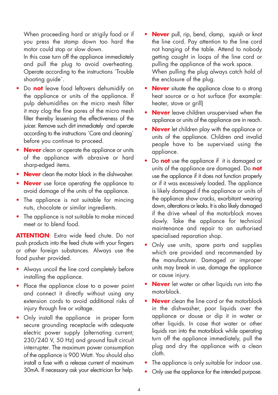 Gastroback 40118 Easy Juicer User Manual | Page 4 / 28