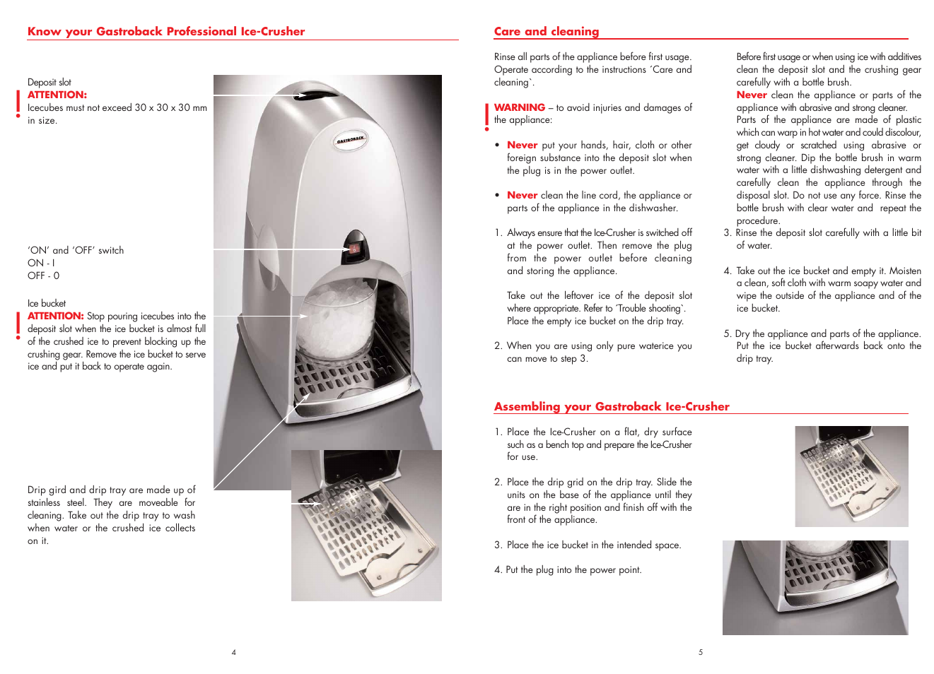 Gastroback 41311 Electric Design Ice Crusher User Manual | Page 3 / 5