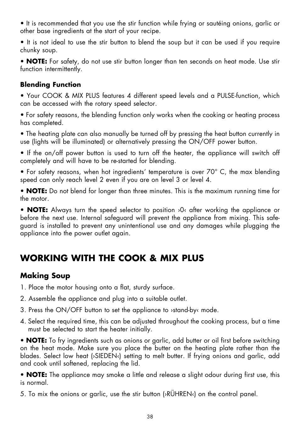 Working with the cook & mix plus | Gastroback 41020 Cook & Mix Plus User Manual | Page 12 / 26