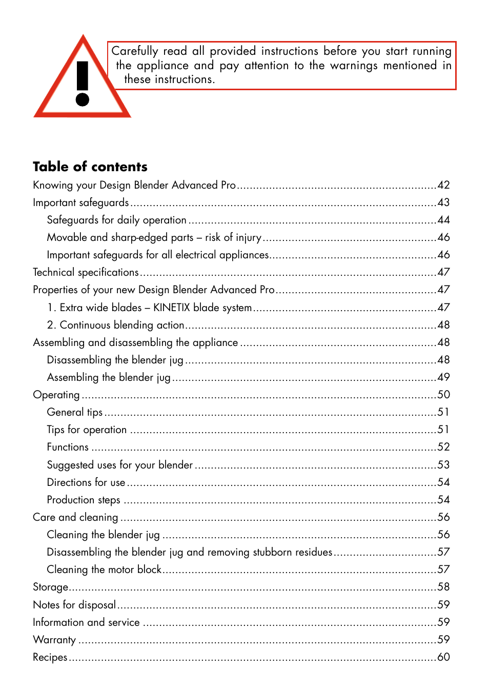 Gastroback 41006 Design Mixer Advanced Pro User Manual | Page 2 / 34