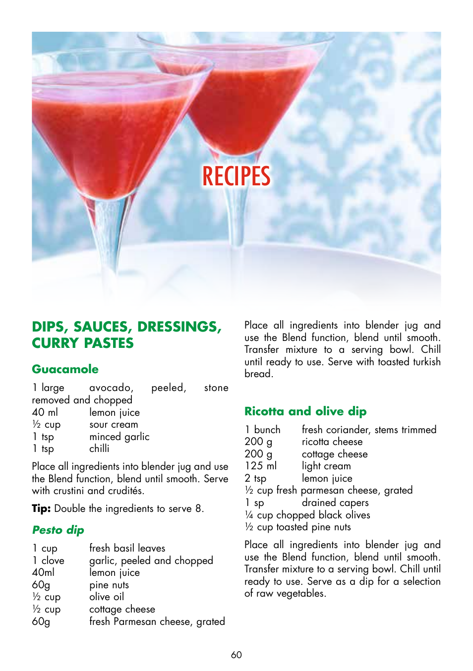 Recipes, Dips, sauces, dressings, curry pastes | Gastroback 41006 Design Mixer Advanced Pro User Manual | Page 22 / 34