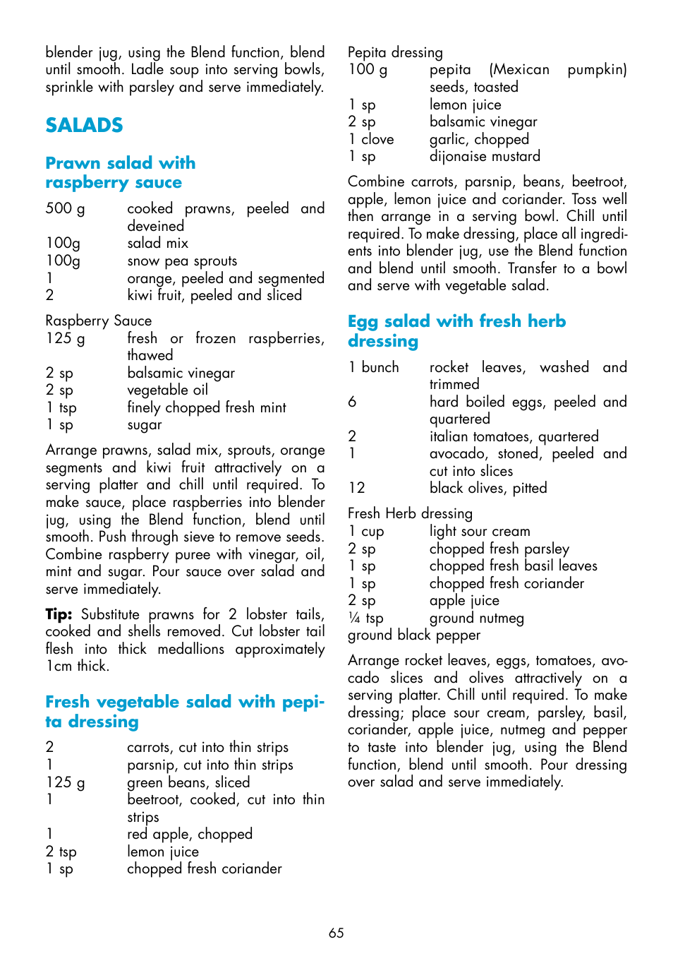 Salads | Gastroback 41006 Design Mixer Advanced Pro User Manual | Page 27 / 34