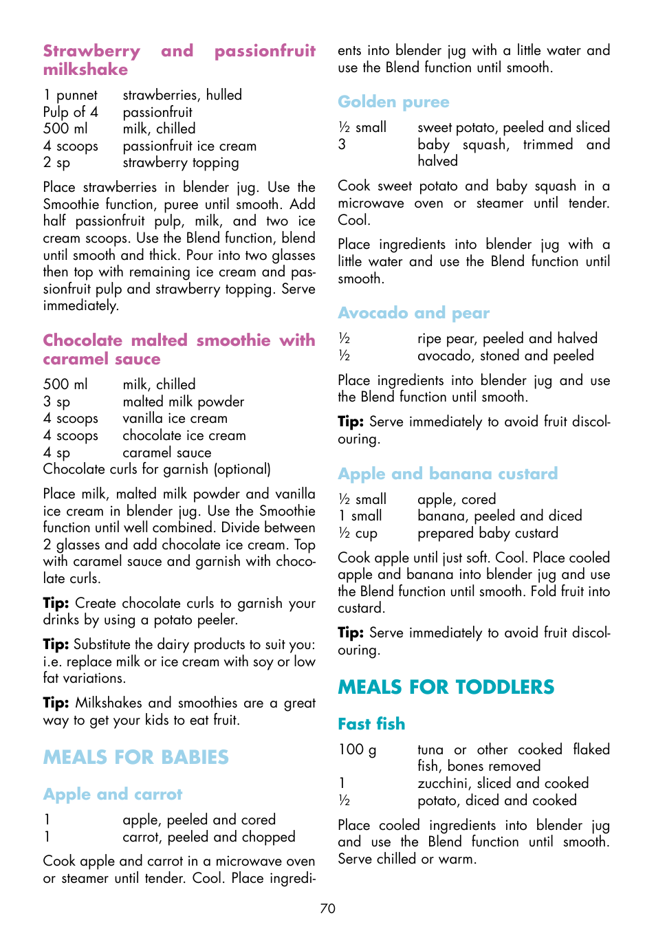 Meals for babies, Meals for toddlers | Gastroback 41006 Design Mixer Advanced Pro User Manual | Page 32 / 34