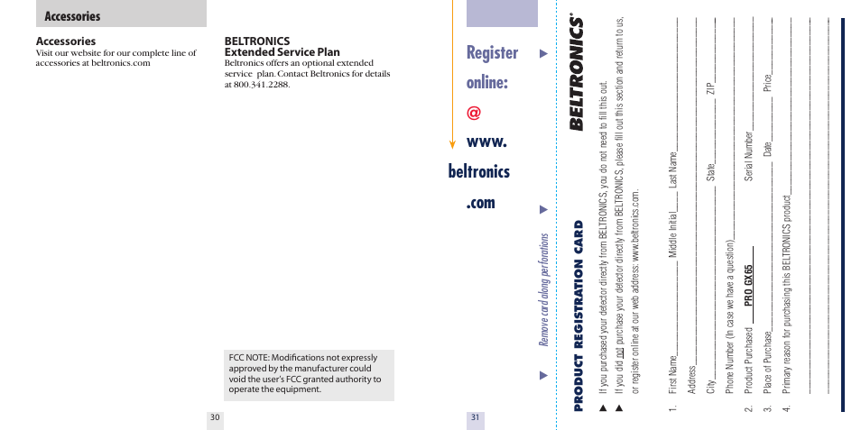 Accessories | Beltronics GX65 User Manual | Page 17 / 18