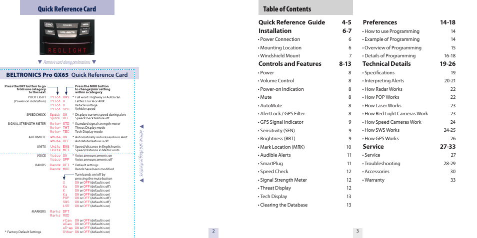 Beltronics GX65 User Manual | Page 3 / 18