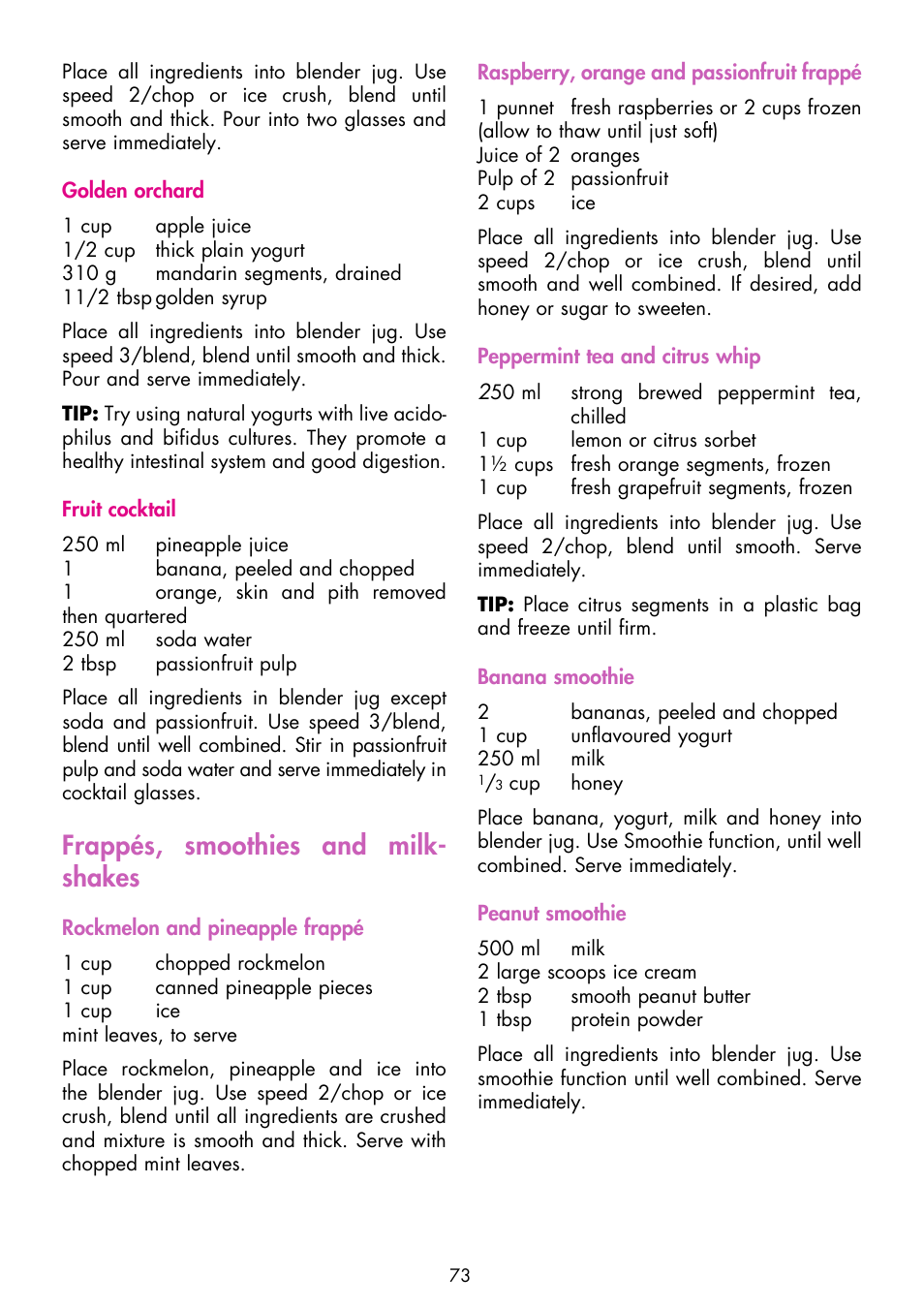 Frappés, smoothies and milk- shakes | Gastroback 41001 Design Mixer Advanced Electronic User Manual | Page 33 / 36