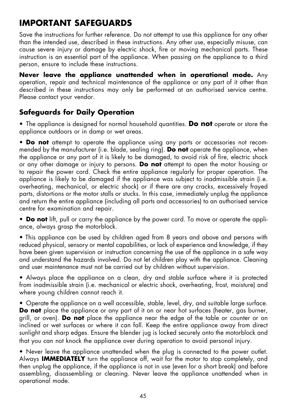 Important safeguards | Gastroback 41001 Design Mixer Advanced Electronic User Manual | Page 5 / 36