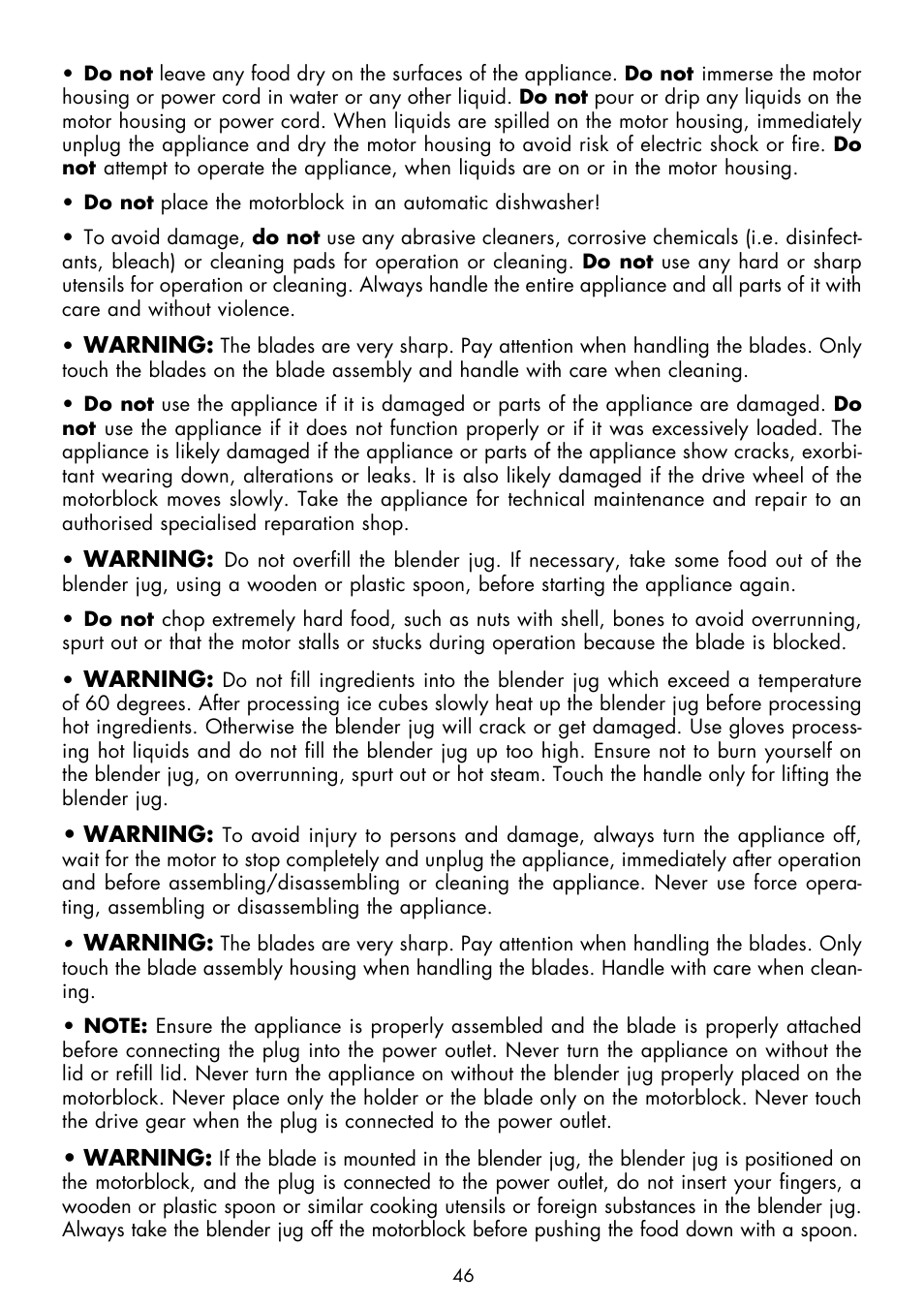 Gastroback 41001 Design Mixer Advanced Electronic User Manual | Page 6 / 36