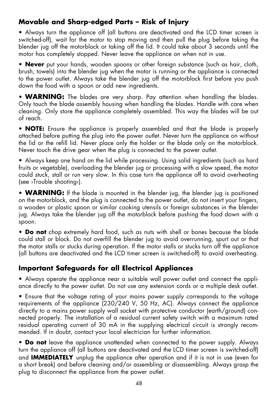Gastroback 41001 Design Mixer Advanced Electronic User Manual | Page 8 / 36