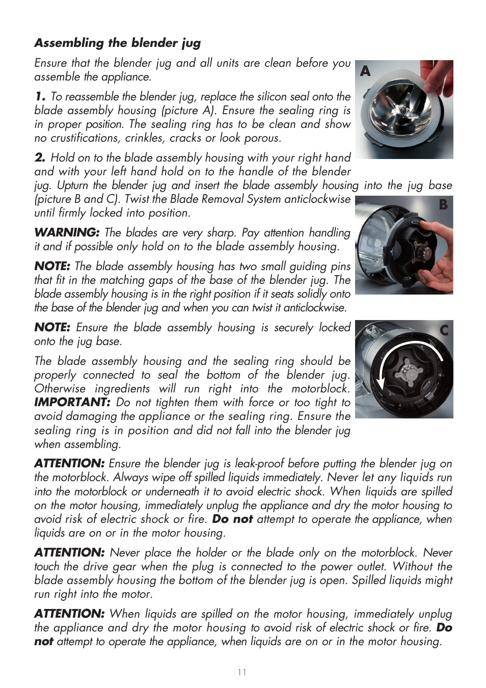 Ac b | Gastroback 41000 Design Mixer Advanced User Manual | Page 11 / 44