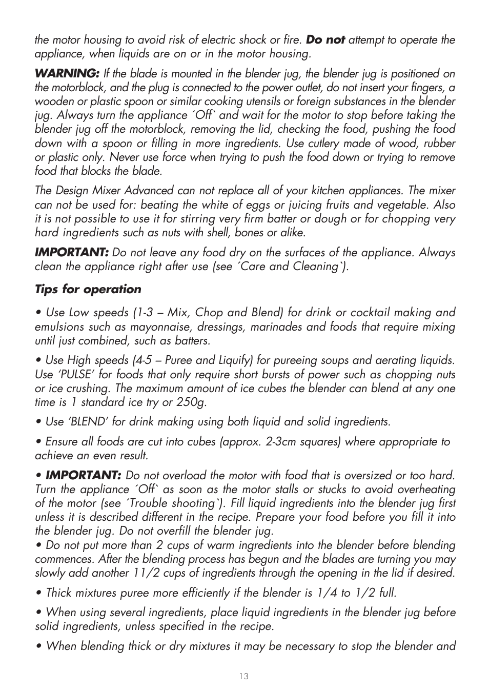 Gastroback 41000 Design Mixer Advanced User Manual | Page 13 / 44