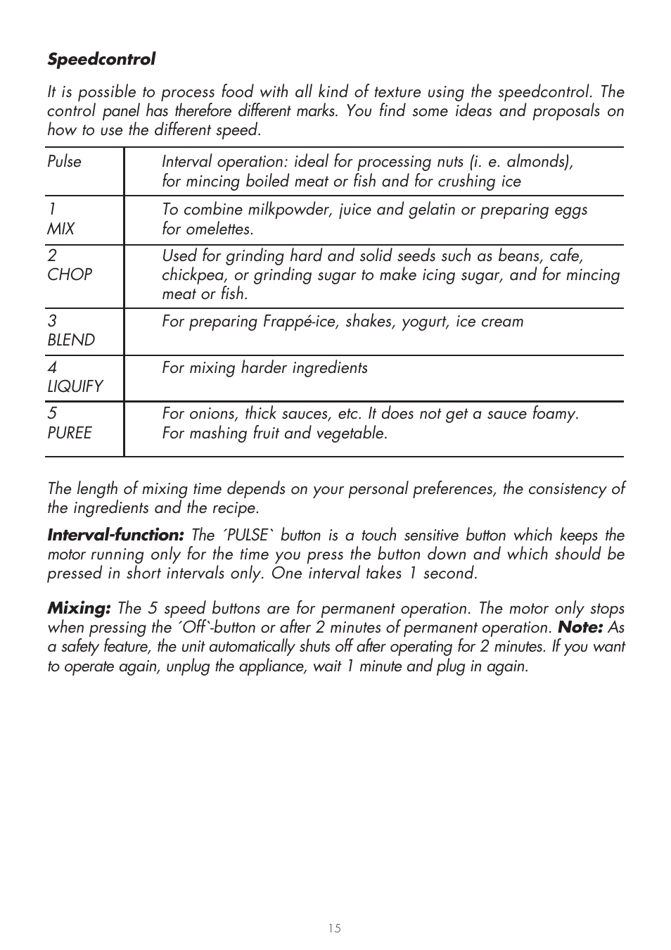 Gastroback 41000 Design Mixer Advanced User Manual | Page 15 / 44