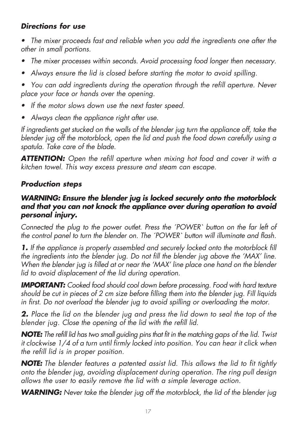 Gastroback 41000 Design Mixer Advanced User Manual | Page 17 / 44