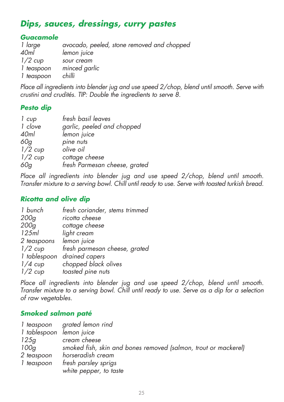 Dips, sauces, dressings, curry pastes | Gastroback 41000 Design Mixer Advanced User Manual | Page 25 / 44