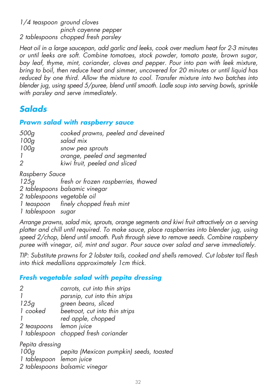 Salads | Gastroback 41000 Design Mixer Advanced User Manual | Page 32 / 44