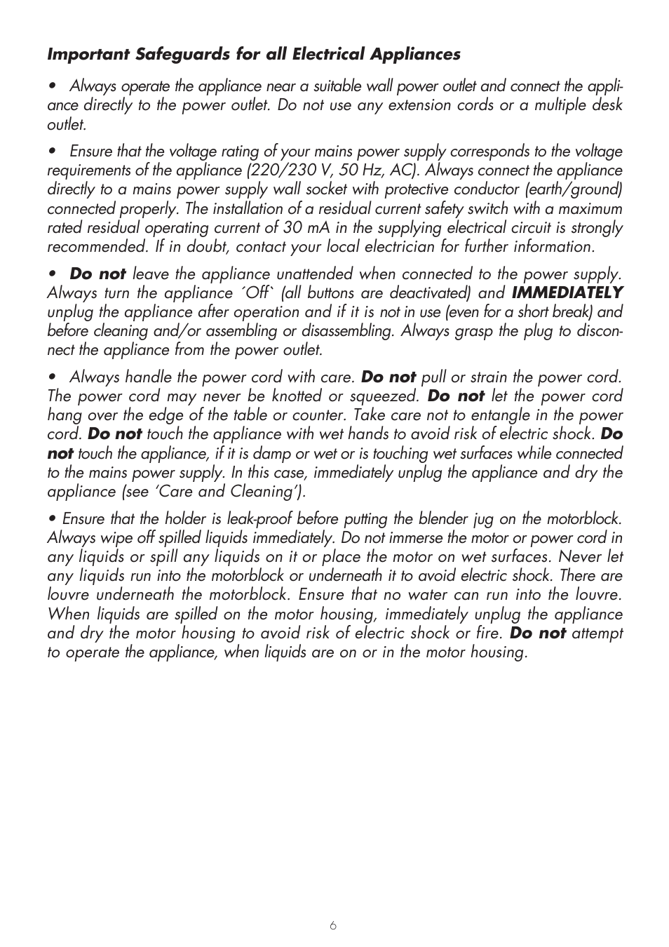 Gastroback 41000 Design Mixer Advanced User Manual | Page 6 / 44