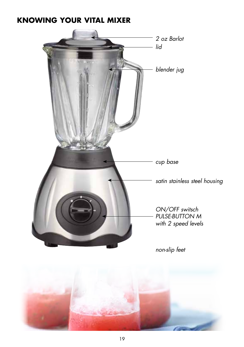 Knowing your vital mixer | Gastroback 40998 Vital Mixer User Manual | Page 3 / 15