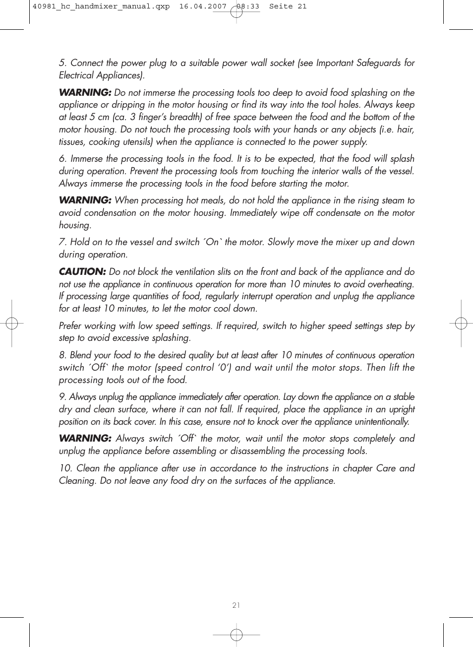Gastroback 40981 Hand Mixer Digital Home Culture User Manual | Page 9 / 12