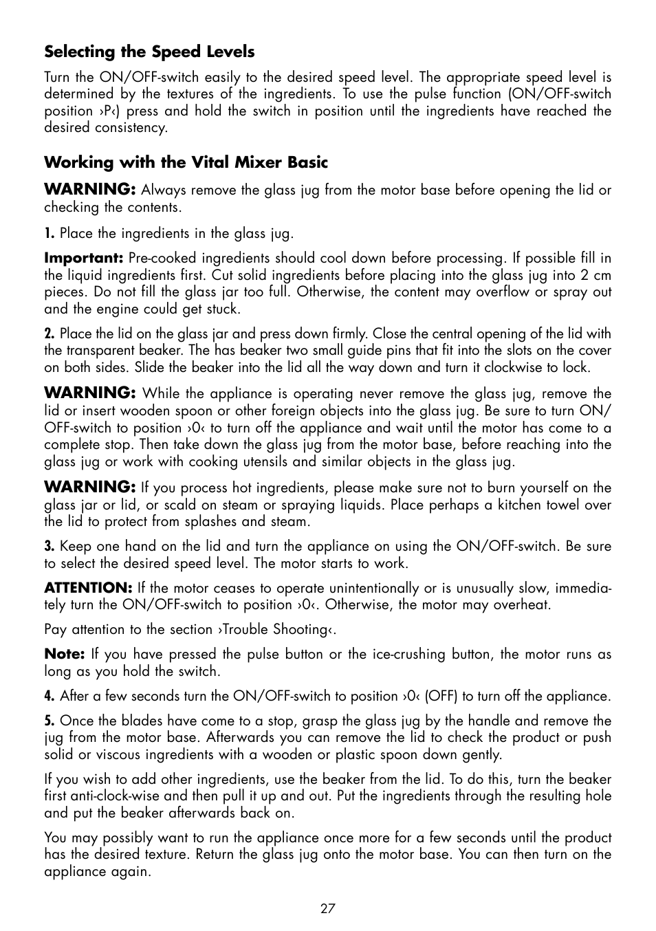Gastroback 40898 Vital Mixer Basic User Manual | Page 11 / 16