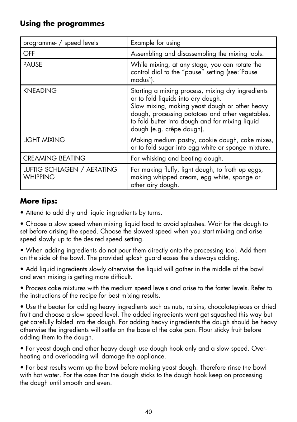 Gastroback 40979 Design Stand Mixer Advanced Pro User Manual | Page 12 / 24
