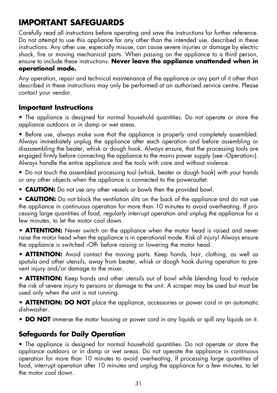 Important safeguards | Gastroback 40969 Design Stand Mixer Advanced User Manual | Page 5 / 22