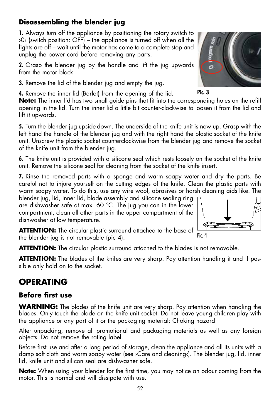Operating | Gastroback 40986 Vital Mixer Pro User Manual | Page 12 / 36
