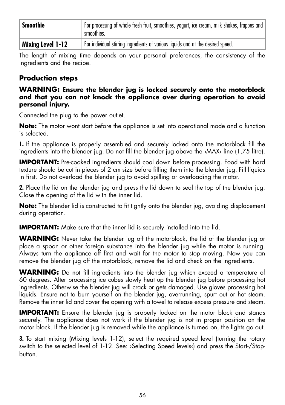 Gastroback 40986 Vital Mixer Pro User Manual | Page 16 / 36