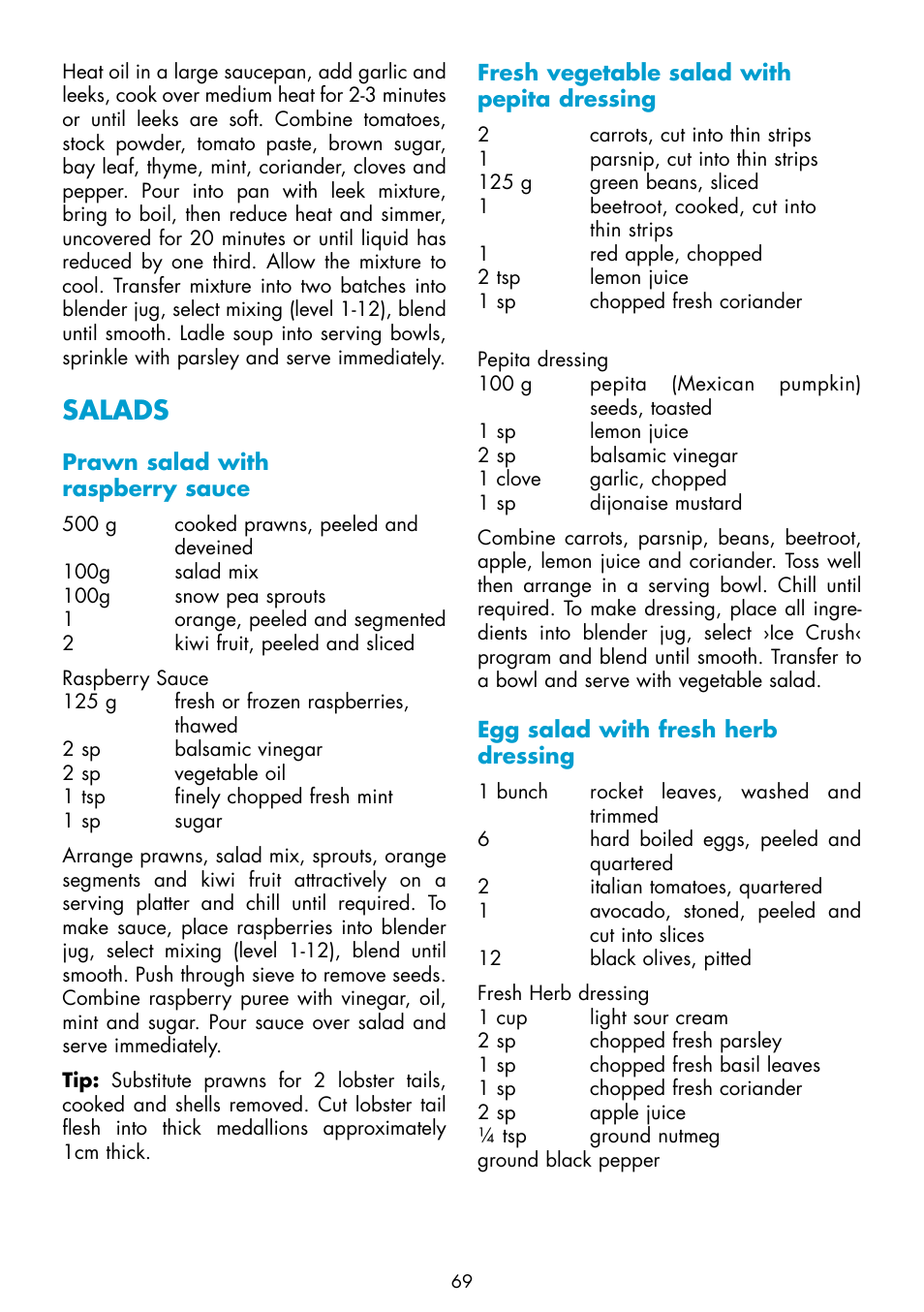 Salads | Gastroback 40986 Vital Mixer Pro User Manual | Page 29 / 36
