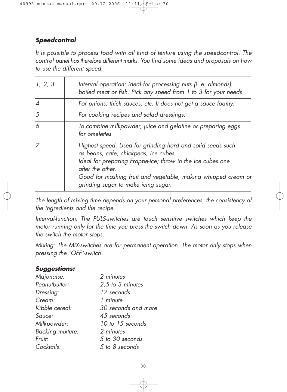 Gastroback 40993 MIXMAX Multi-function mixer User Manual | Page 12 / 18