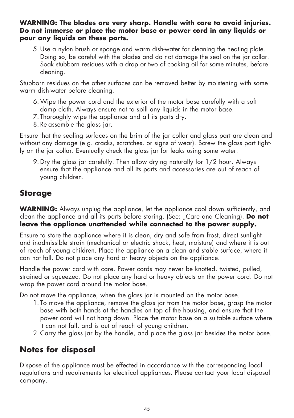 Storage | Gastroback 41019 - Cook & Mix User Manual | Page 17 / 28