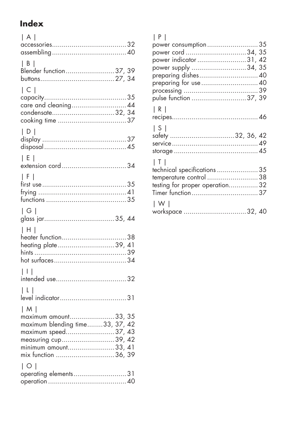 Index | Gastroback 41019 - Cook & Mix User Manual | Page 27 / 28