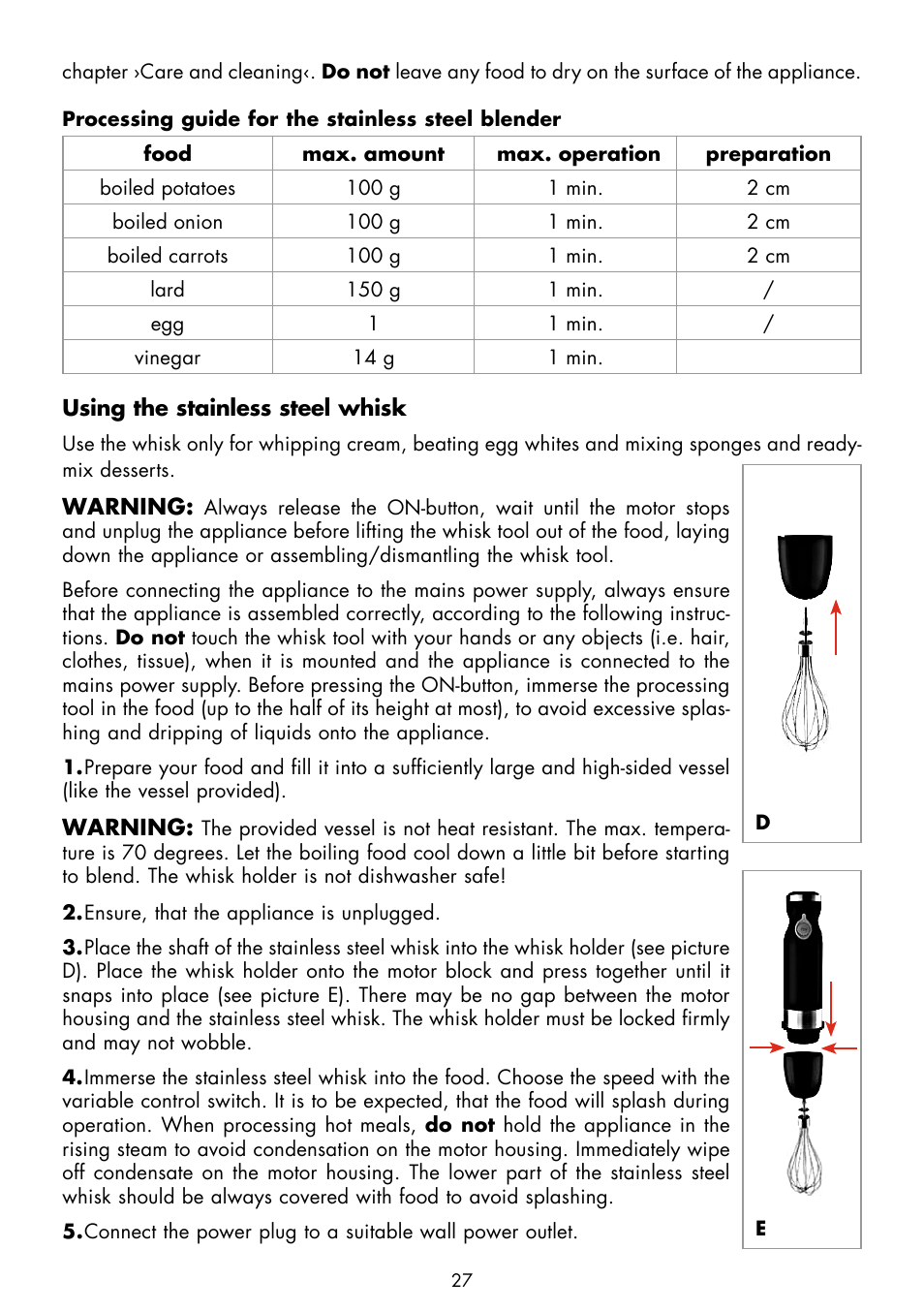 Gastroback 40975 Design Hand Blender Advanced Pro User Manual | Page 10 / 17